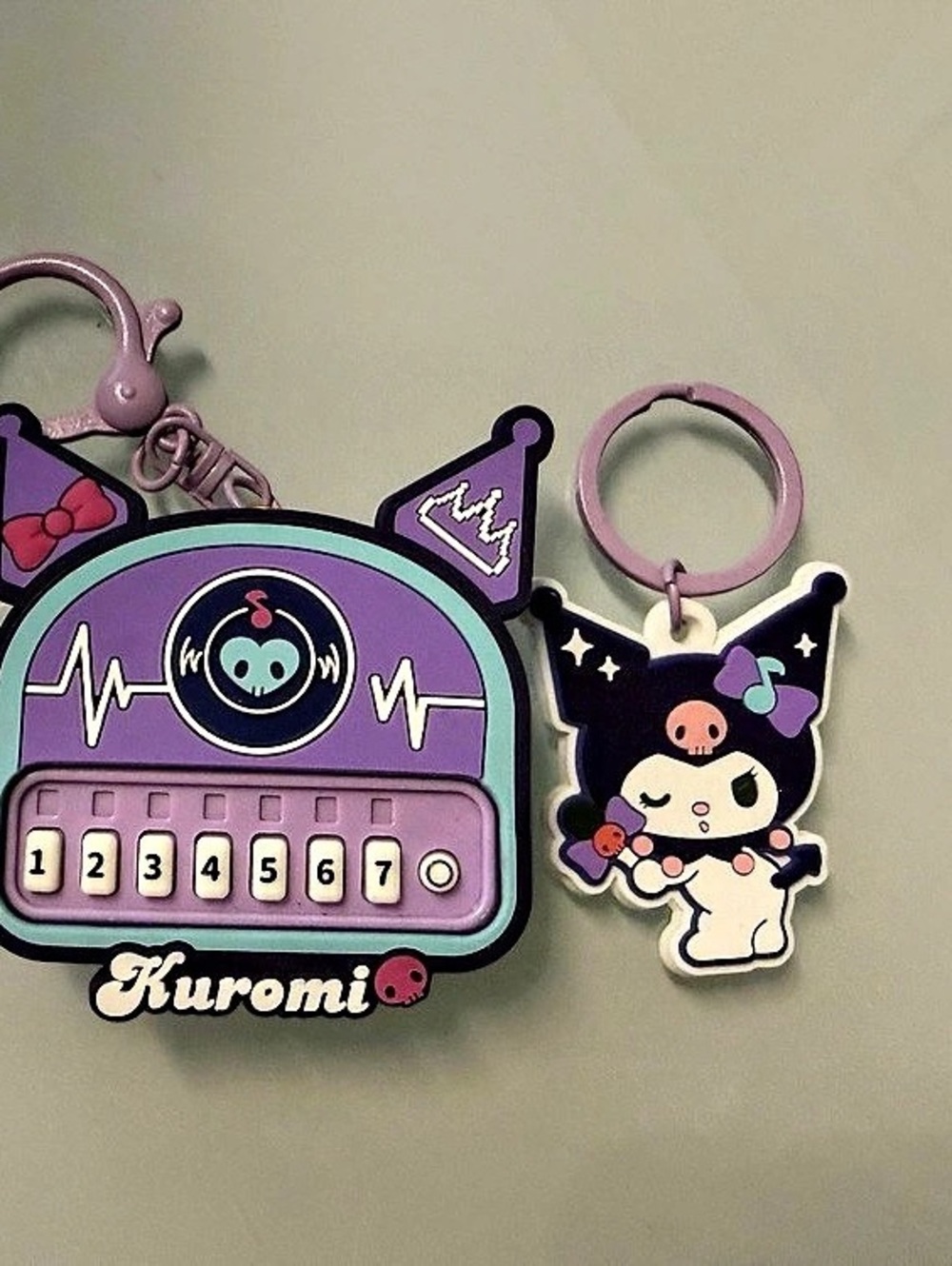 Sanrio Kuromi alarm keychain set Purple